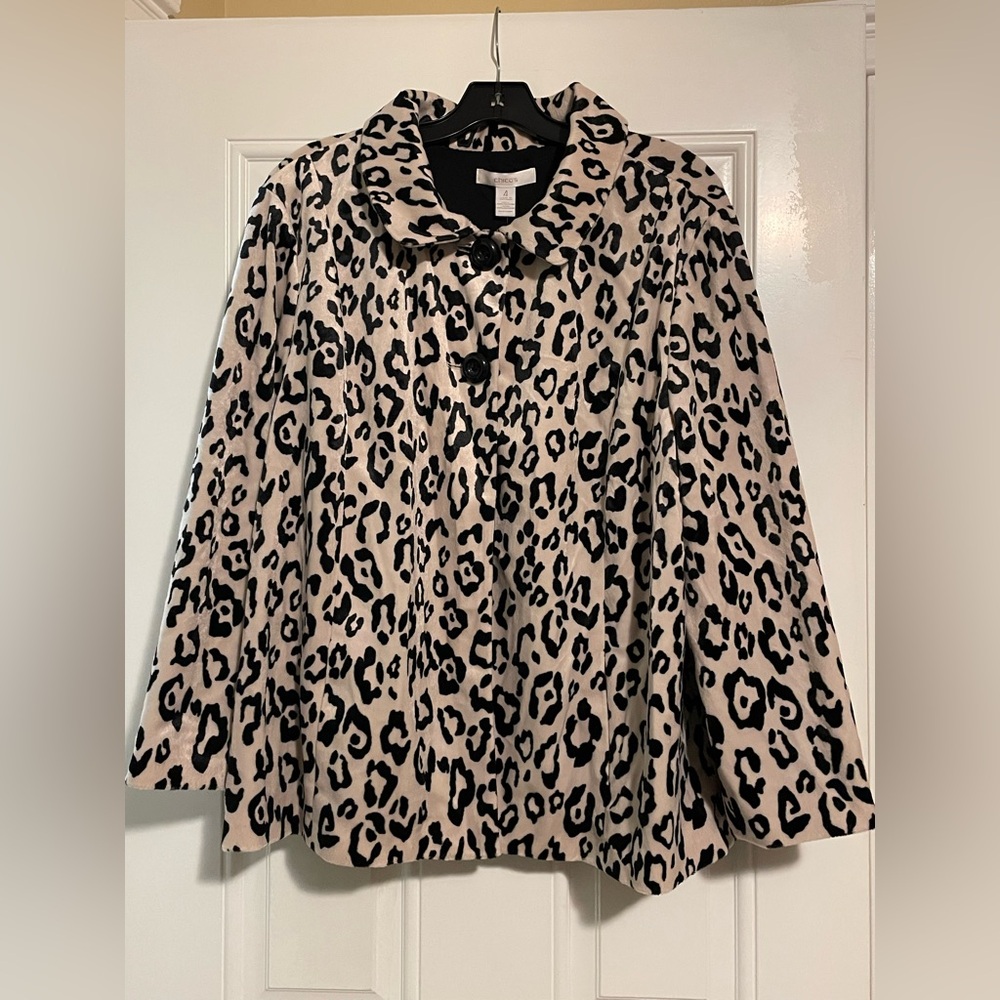 New with tags! Chico's animal leopard print Button-Up Jacket XXL/2XL/20/Chico 4